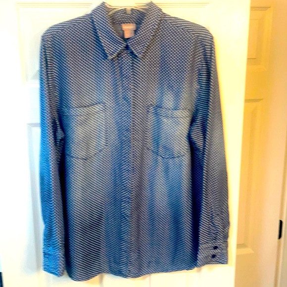 Chico's Tops - NWOT Chico’s Faded light blue denim shirt